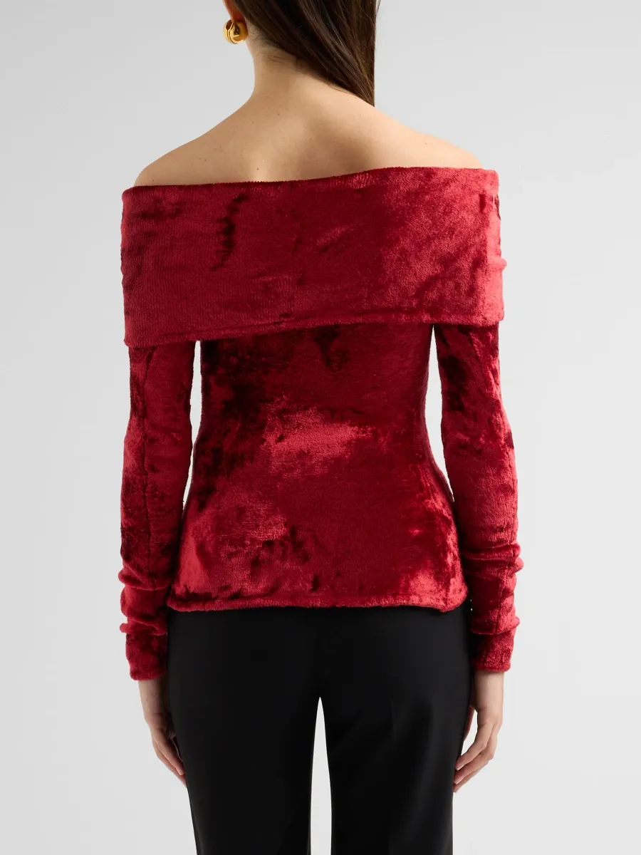 Lapointe Women's Off-the-Shoulder Velvet Top | Thumbnail 3 Lapointe Women's Off-the-Shoulder Velvet Top | Thumbnail 3