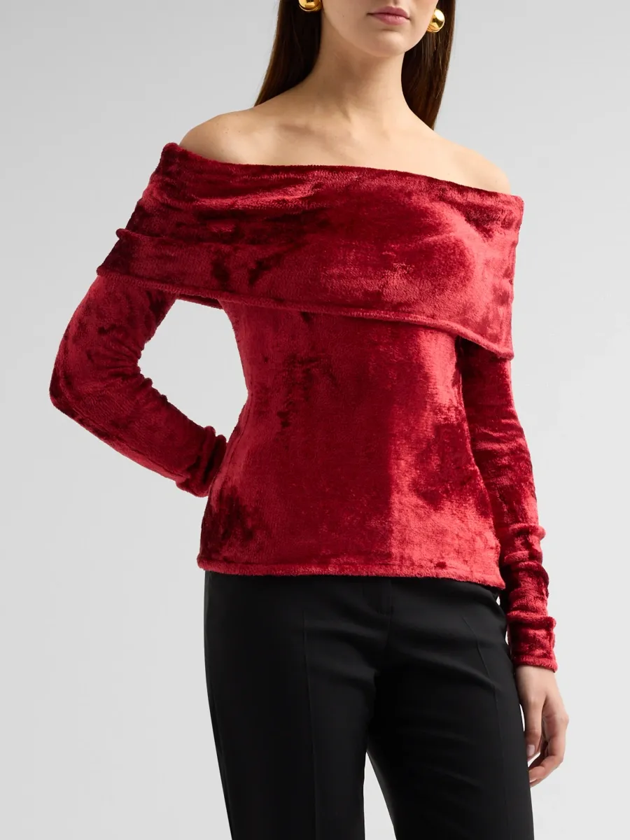 Lapointe Women's Off-the-Shoulder Velvet Top | Thumbnail 4 Lapointe Women's Off-the-Shoulder Velvet Top | Thumbnail 4