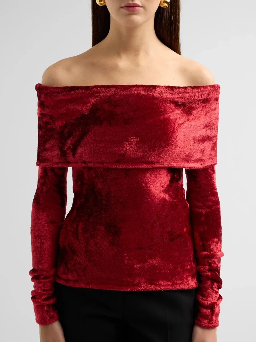 Lapointe Women's Off-the-Shoulder Velvet Top | Thumbnail 5 Lapointe Women's Off-the-Shoulder Velvet Top | Thumbnail 5