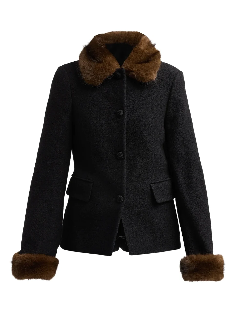 Women's Lennon Faux-Fur Virgin Wool Jacket Women's Lennon Faux-Fur Virgin Wool Jacket
