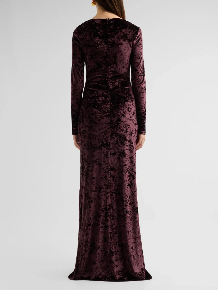 Lapointe Women's Velvet Ruched Gown | Thumbnail 3 Lapointe Women's Velvet Ruched Gown | Thumbnail 3