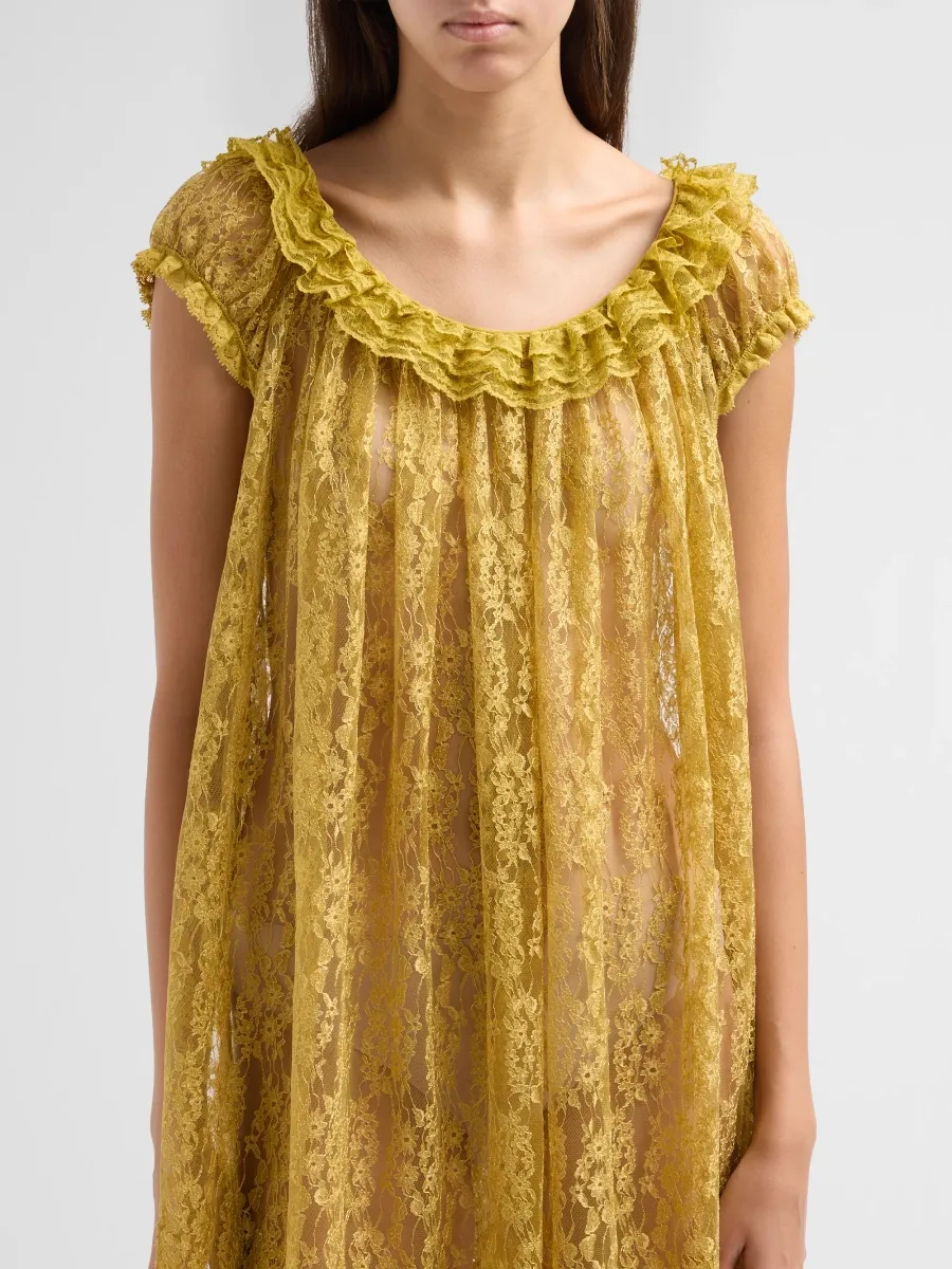DÔEN Women's Edie Lace Ruffle Mini Dress | Thumbnail 5 DÔEN Women's Edie Lace Ruffle Mini Dress | Thumbnail 5