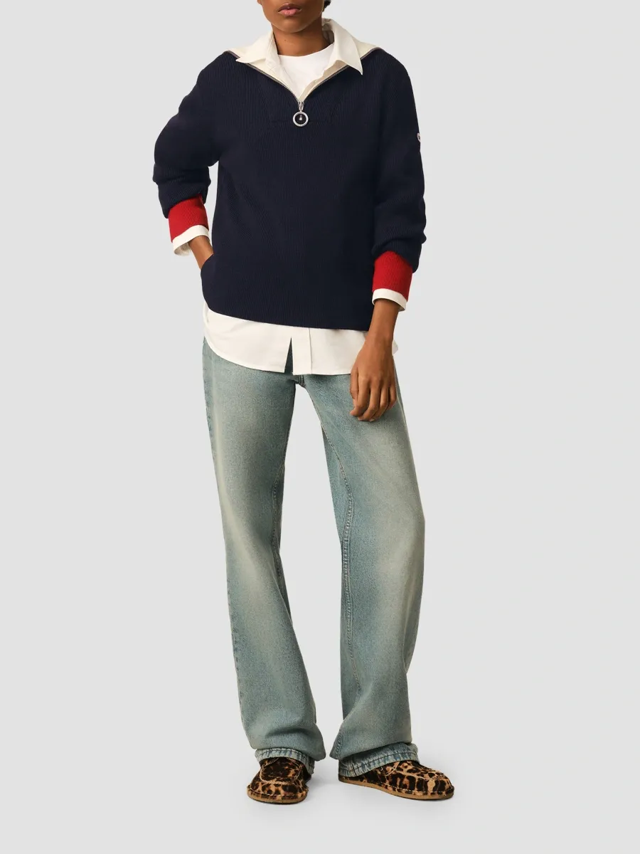 AMI PARIS Men's Zipped Collar Sweater | Thumbnail 2