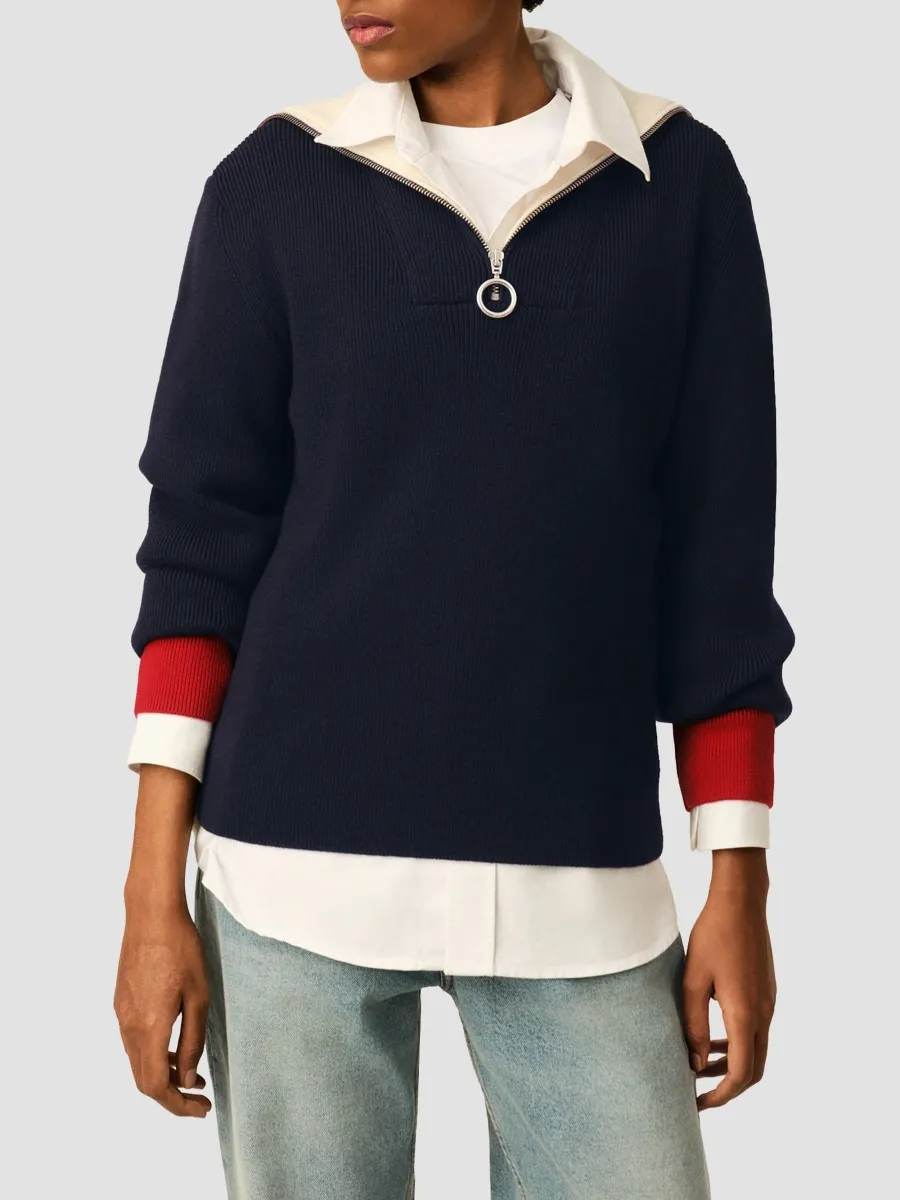 AMI PARIS Men's Zipped Collar Sweater | Thumbnail 4