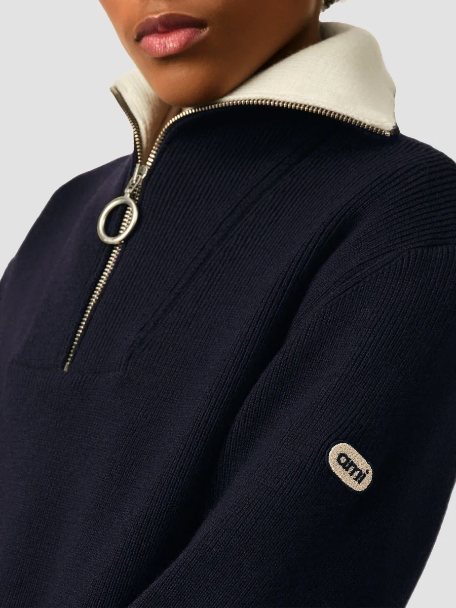 AMI PARIS Men's Zipped Collar Sweater | Thumbnail 5
