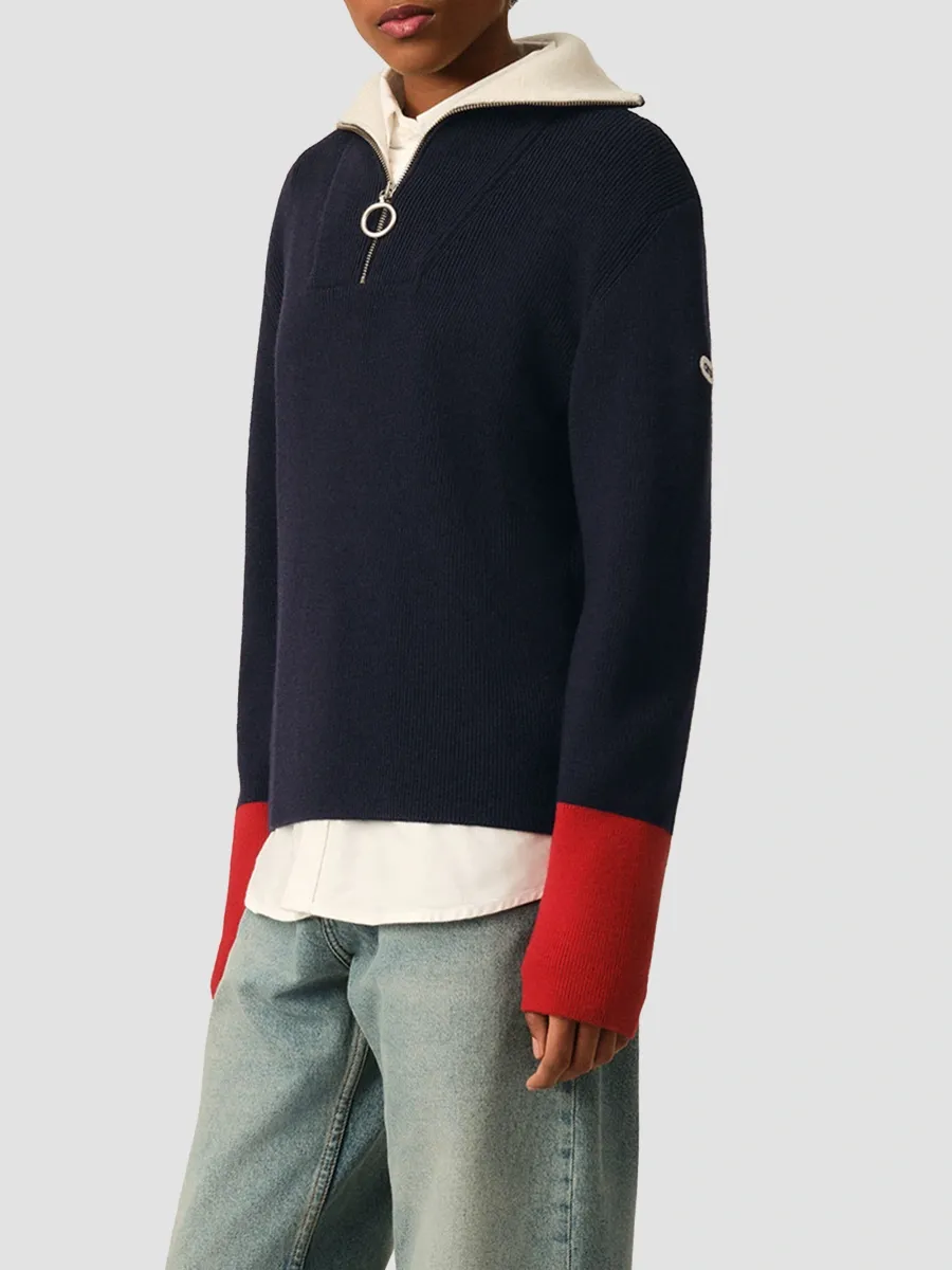 AMI PARIS Men's Zipped Collar Sweater | Thumbnail 6