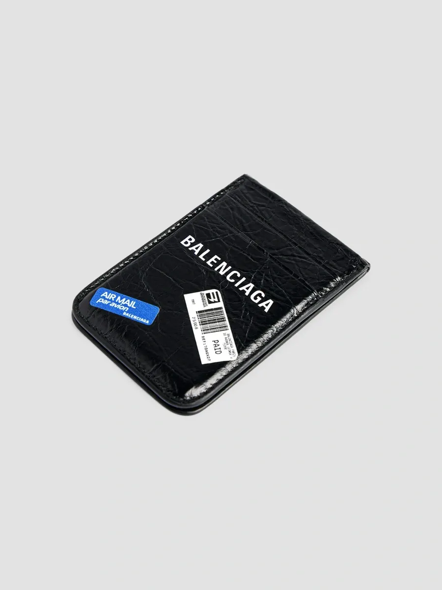 Balenciaga Men's Shopper Phone Magnet Card Holder with Stand - Black | Thumbnail 4