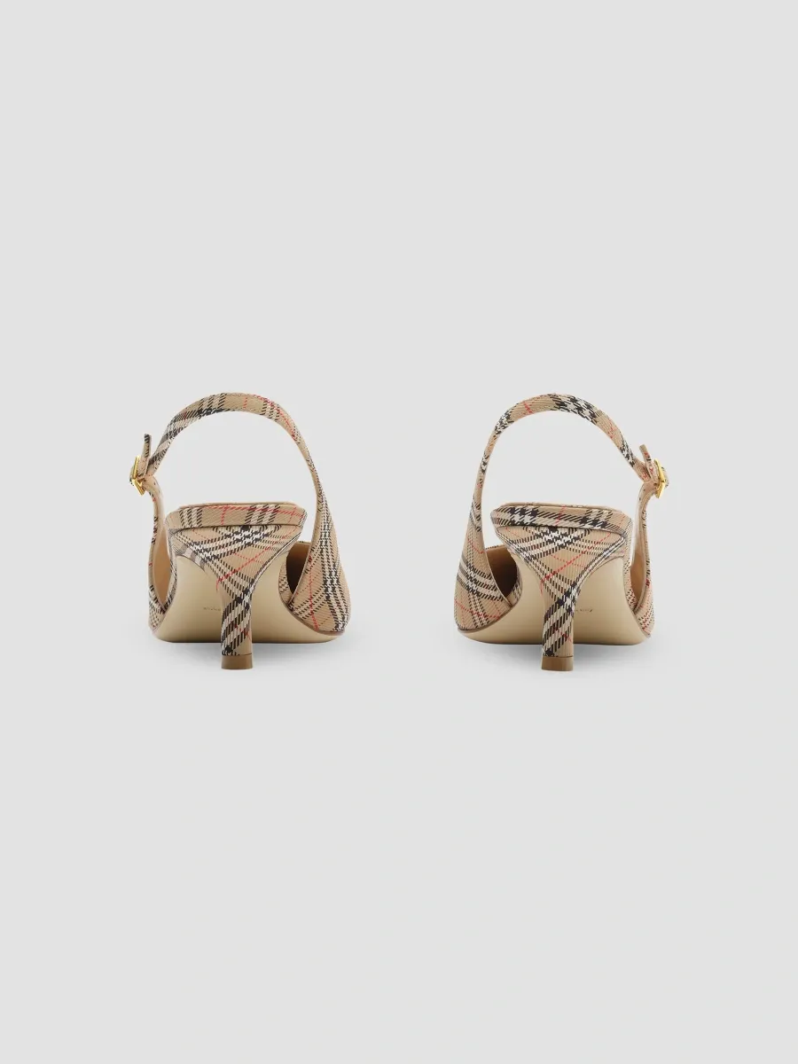 Burberry Women's 55MM Dame Check Slingback Pumps | Thumbnail 3 Burberry Women's 55MM Dame Check Slingback Pumps | Thumbnail 3