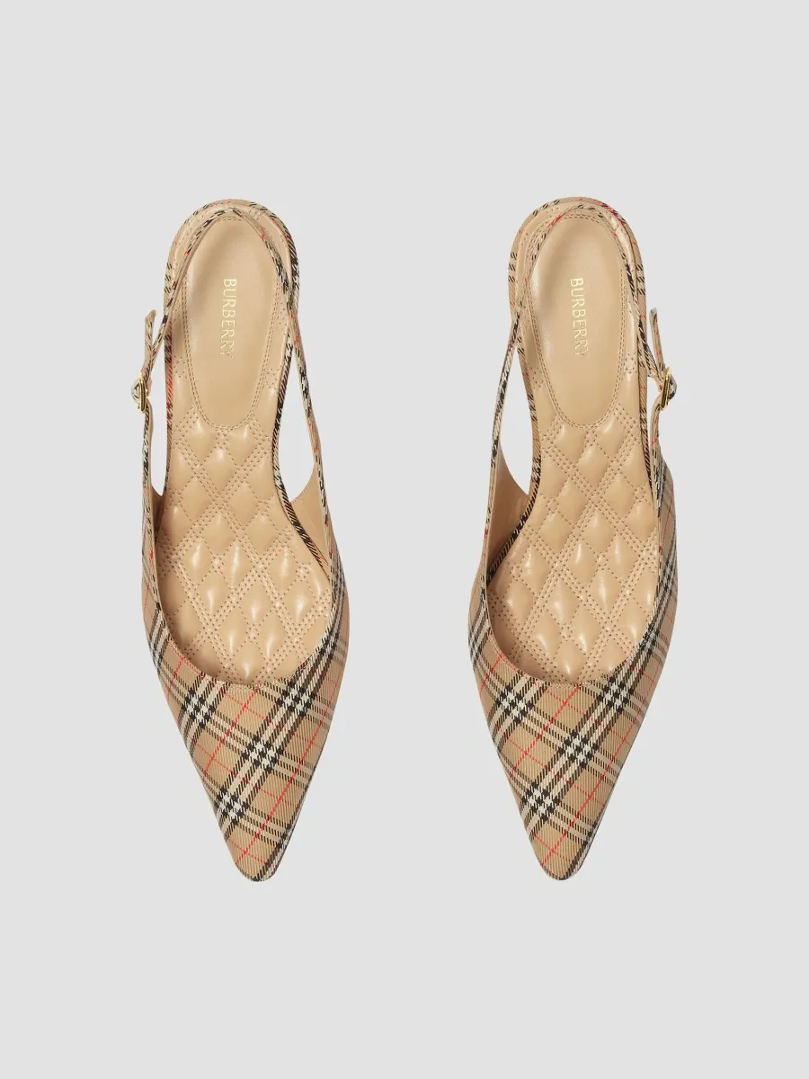 Burberry Women's 55MM Dame Check Slingback Pumps | Thumbnail 5 Burberry Women's 55MM Dame Check Slingback Pumps | Thumbnail 5