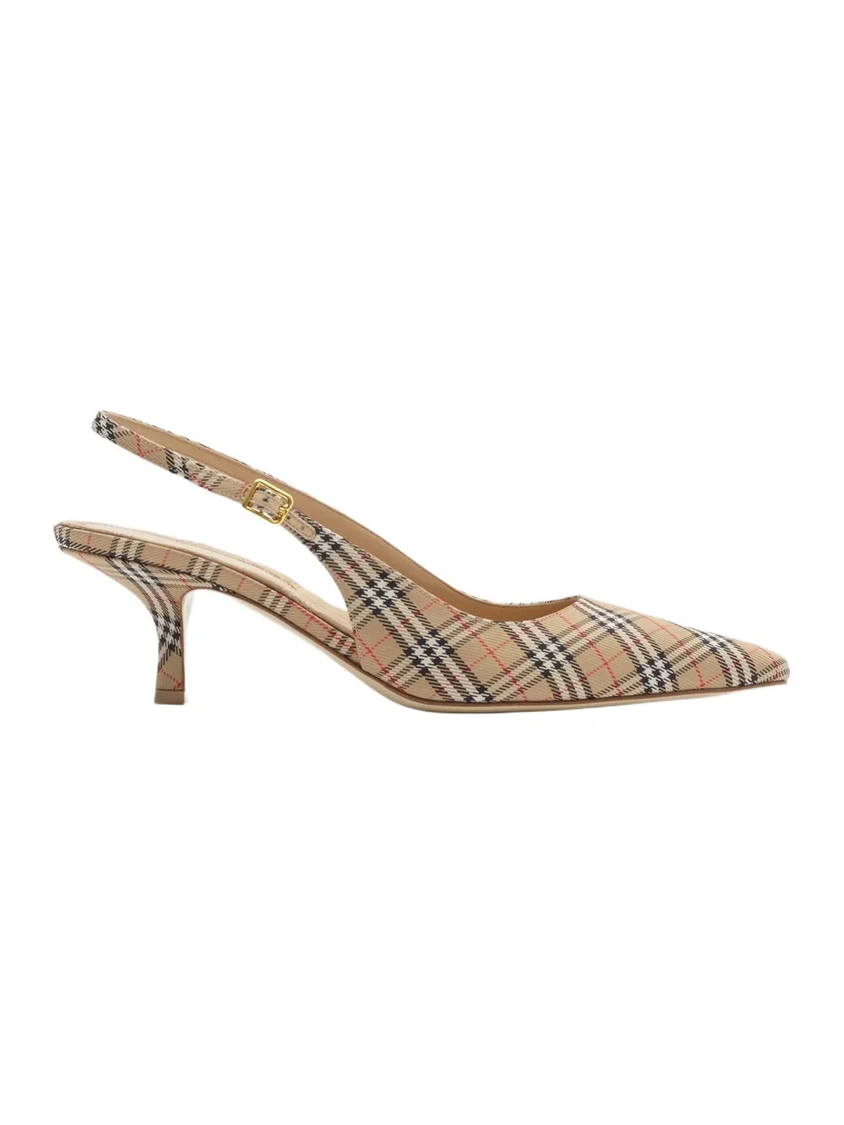 Burberry Women's 55MM Dame Check Slingback Pumps