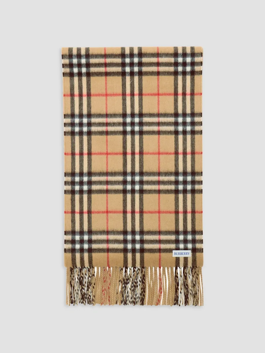 Burberry Women's Check-Solid Cashmere Scarf | Thumbnail 2