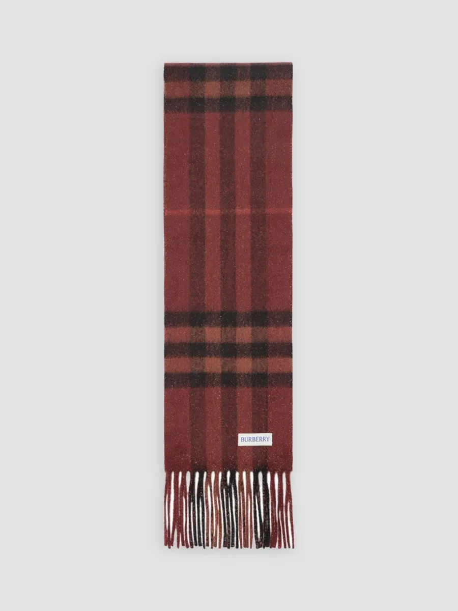 Burberry Women's Check Metallic Cashmere-Blend Scarf | Thumbnail 2