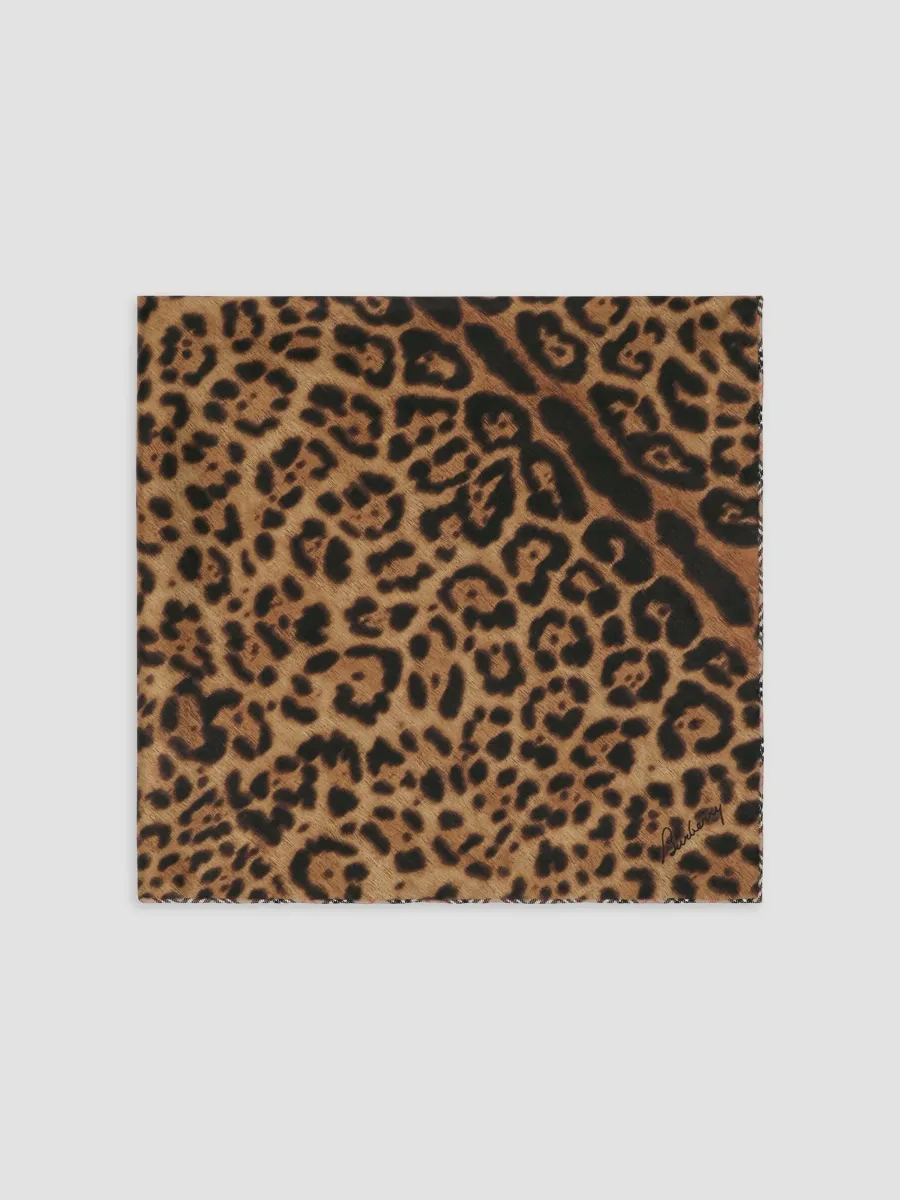 Burberry Women's Leopard Print Silk Foulard Scarf | Thumbnail 2 Burberry Women's Leopard Print Silk Foulard Scarf | Thumbnail 2