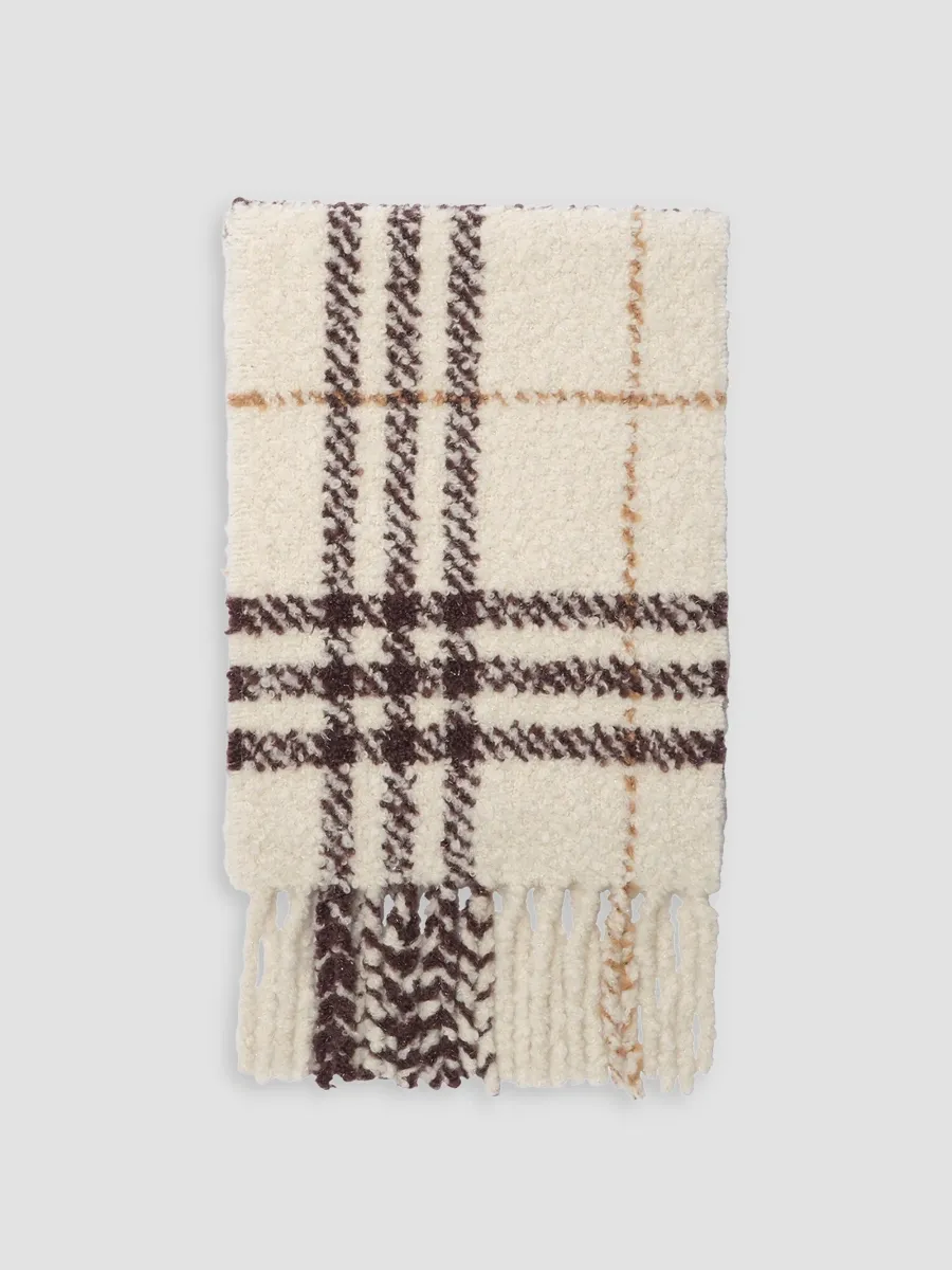 Burberry Women's Check Bouclé Alpaca-Wool Blend Scarf | Thumbnail 2