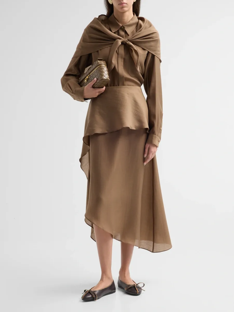 The Garment Women's Eleanor Draped Asymmetric Midi Skirt | Thumbnail 2 The Garment Women's Eleanor Draped Asymmetric Midi Skirt | Thumbnail 2