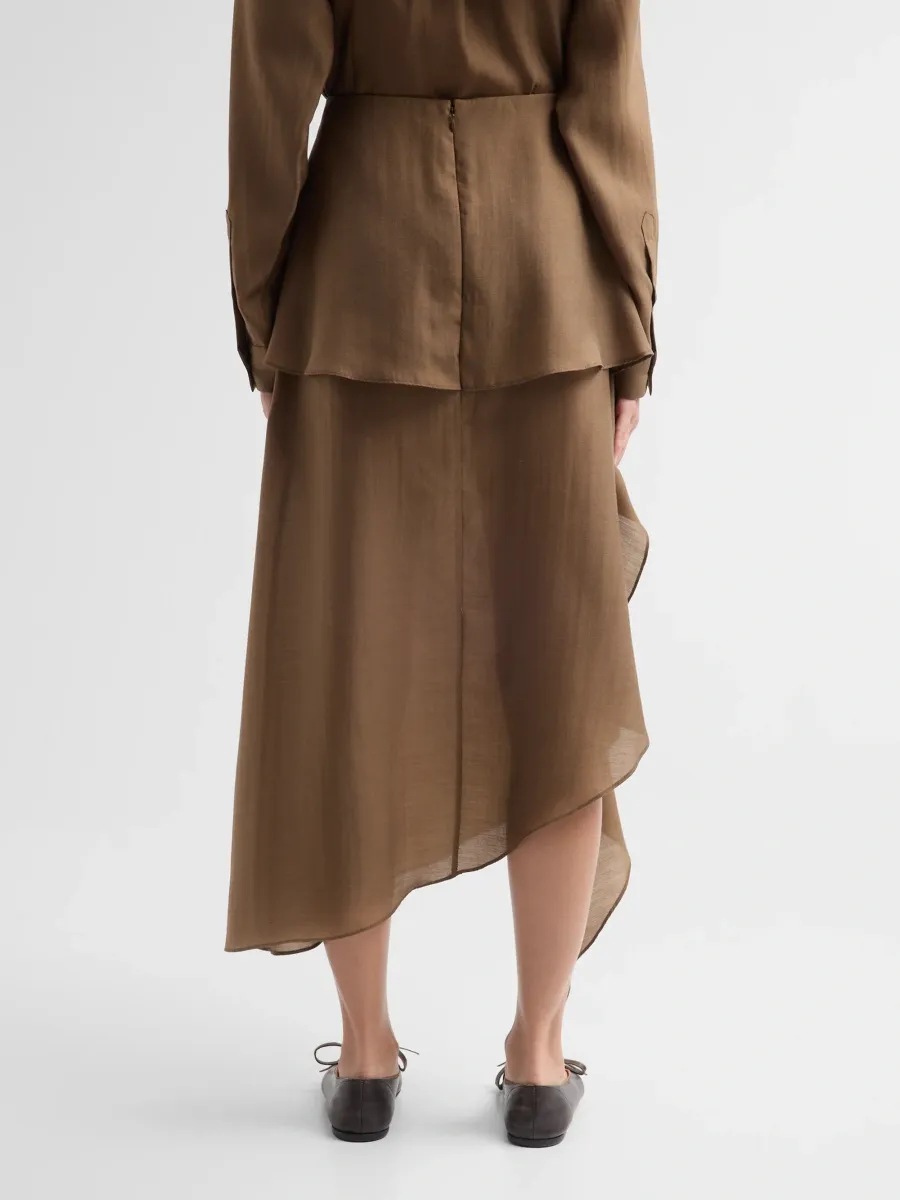 The Garment Women's Eleanor Draped Asymmetric Midi Skirt | Thumbnail 3 The Garment Women's Eleanor Draped Asymmetric Midi Skirt | Thumbnail 3