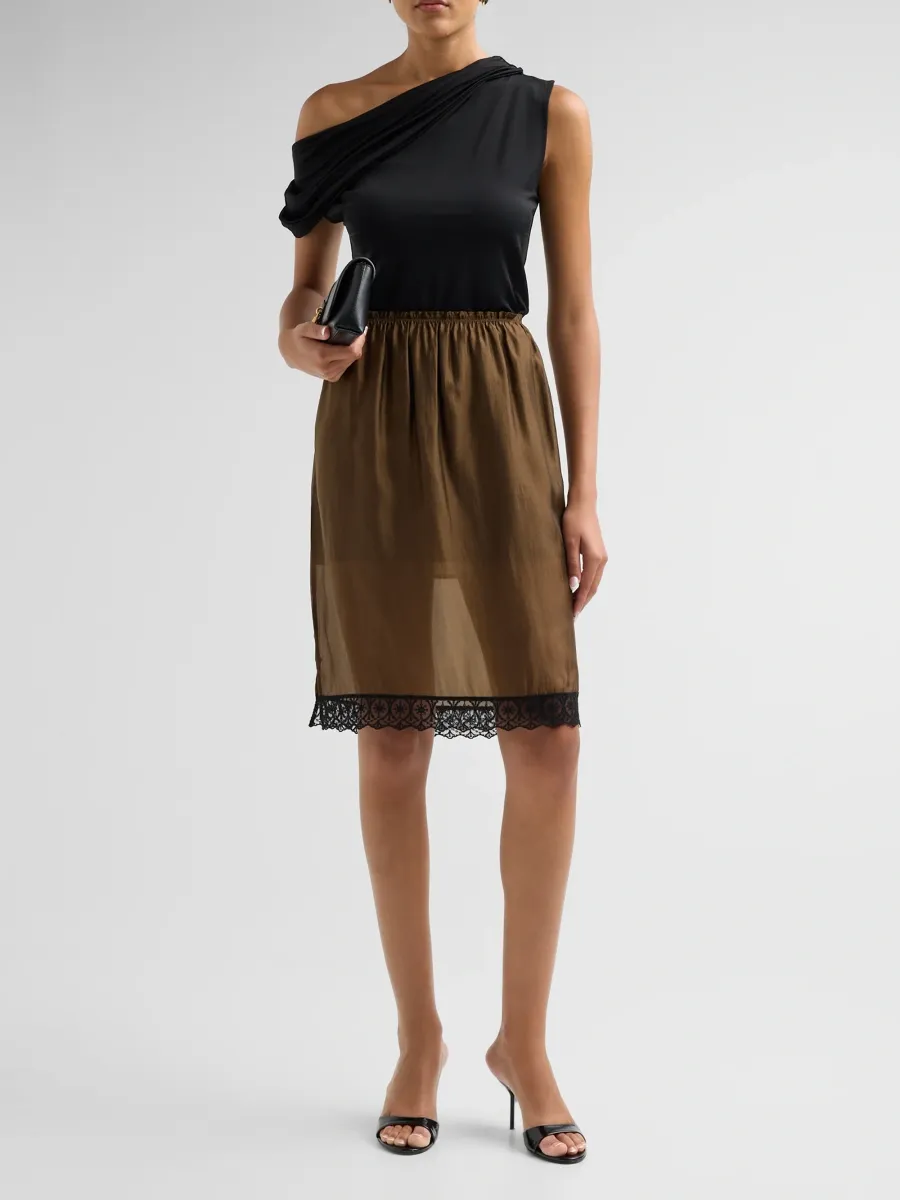 The Garment Women's Gillian Lace-Trim Sheer Chiffon Skirt | Thumbnail 2 The Garment Women's Gillian Lace-Trim Sheer Chiffon Skirt | Thumbnail 2