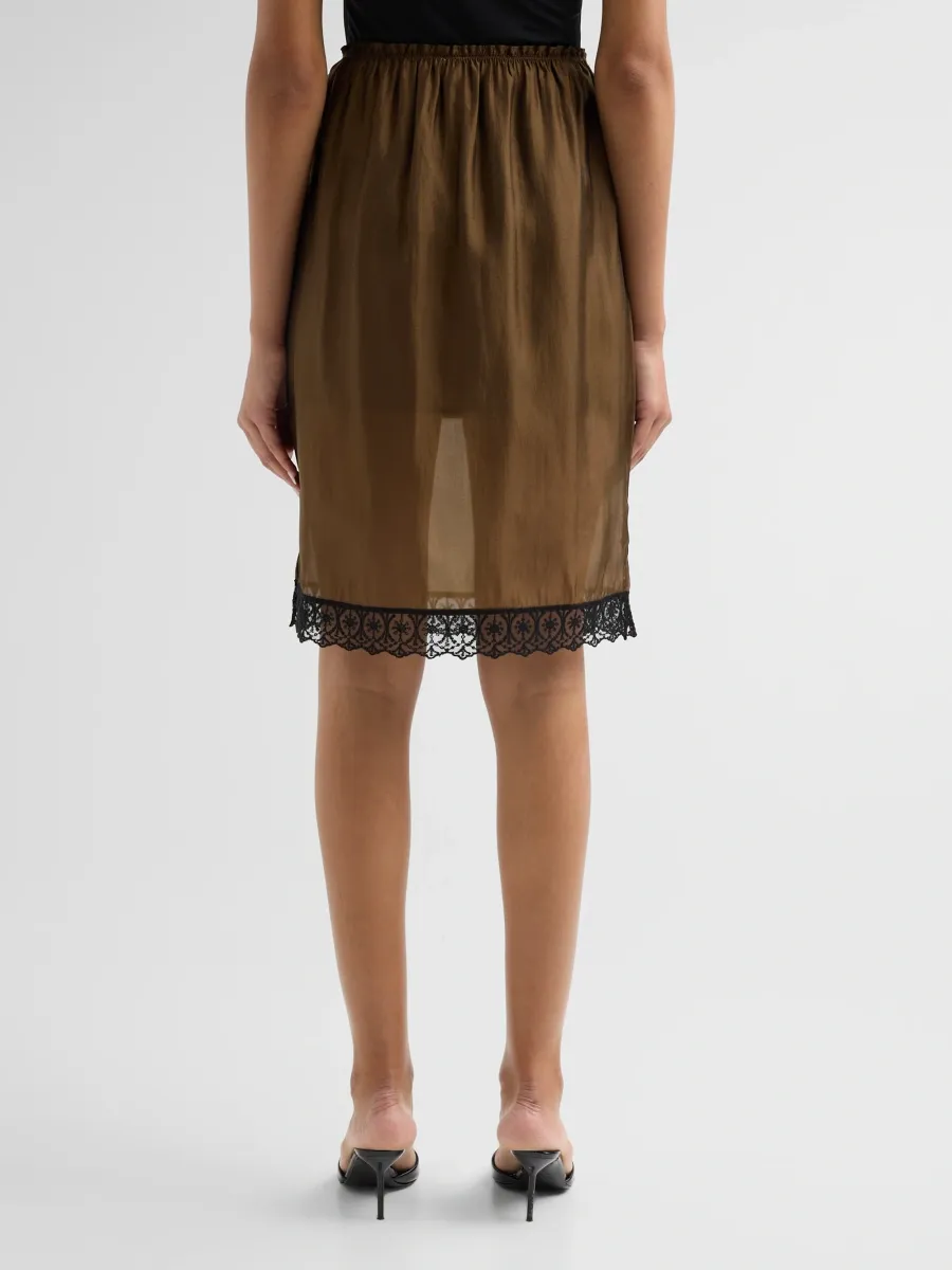 The Garment Women's Gillian Lace-Trim Sheer Chiffon Skirt | Thumbnail 3 The Garment Women's Gillian Lace-Trim Sheer Chiffon Skirt | Thumbnail 3