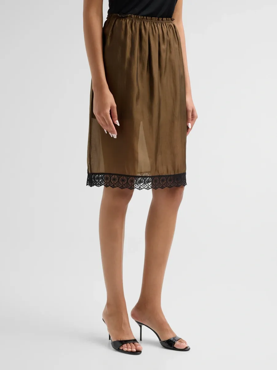 The Garment Women's Gillian Lace-Trim Sheer Chiffon Skirt | Thumbnail 4 The Garment Women's Gillian Lace-Trim Sheer Chiffon Skirt | Thumbnail 4