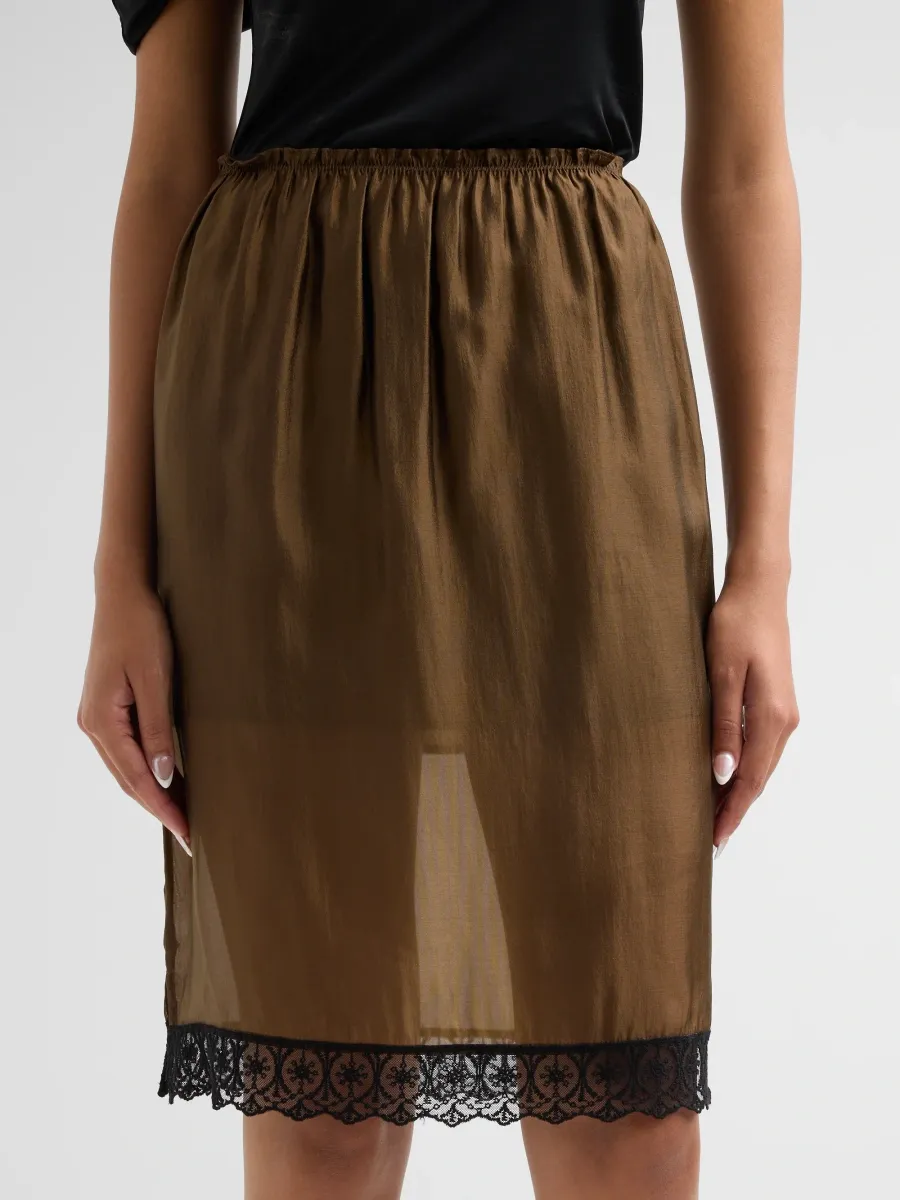 The Garment Women's Gillian Lace-Trim Sheer Chiffon Skirt | Thumbnail 5 The Garment Women's Gillian Lace-Trim Sheer Chiffon Skirt | Thumbnail 5