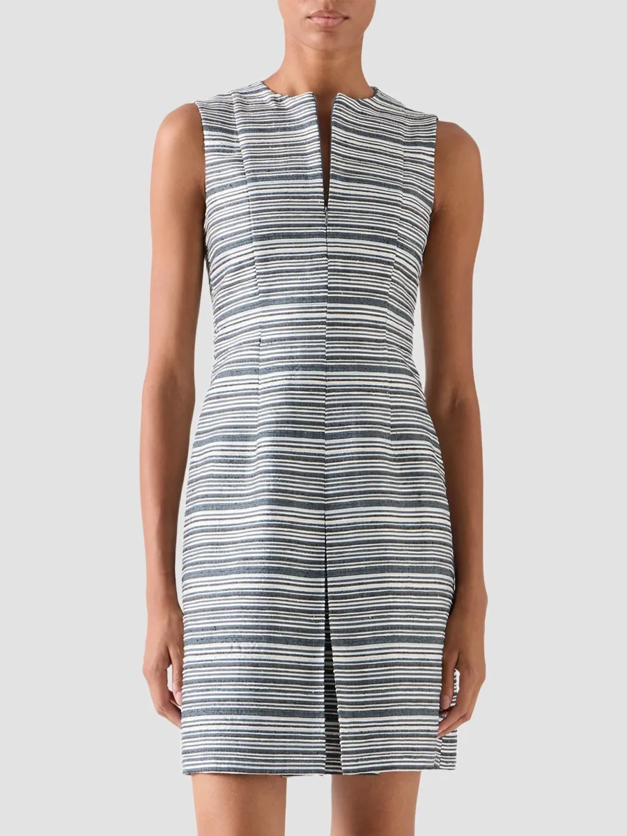 Akris punto Women's Striped Silk Sleeveless A-Line Mini Dress | Thumbnail 4
