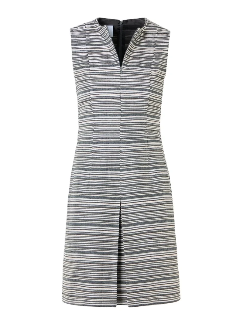 Akris punto Women's Striped Silk Sleeveless A-Line Mini Dress
