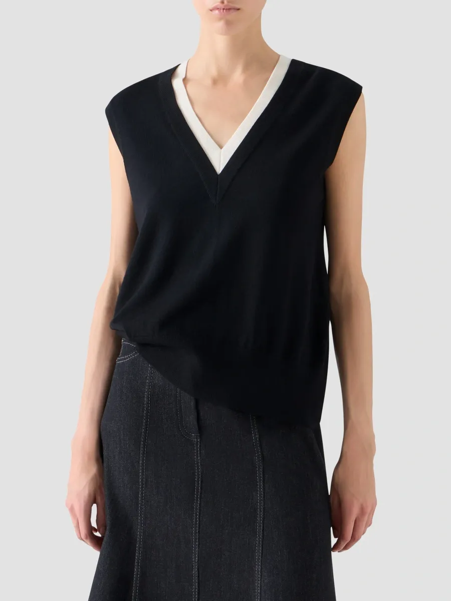 Akris punto Women's Trompe L'Oeil Virgin Wool Knit Top | Thumbnail 4