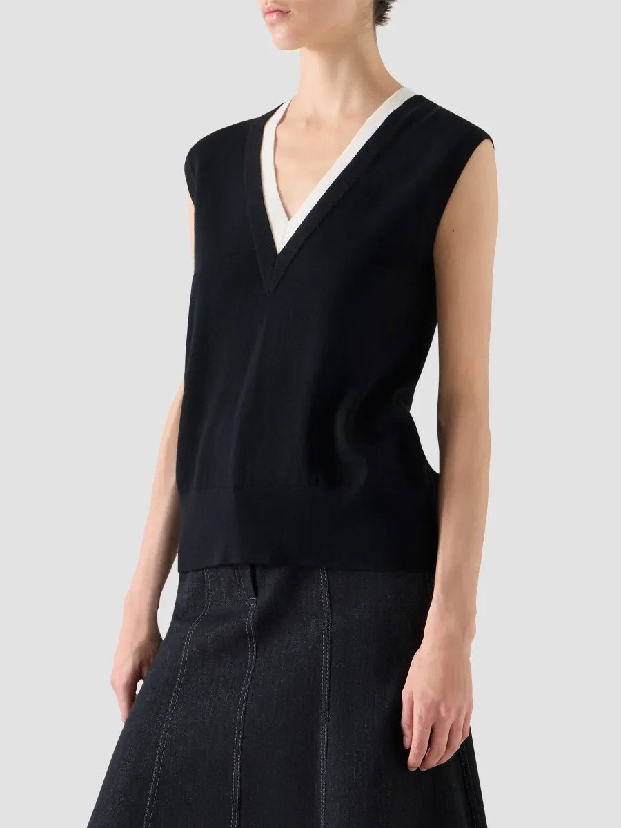 Akris punto Women's Trompe L'Oeil Virgin Wool Knit Top | Thumbnail 6