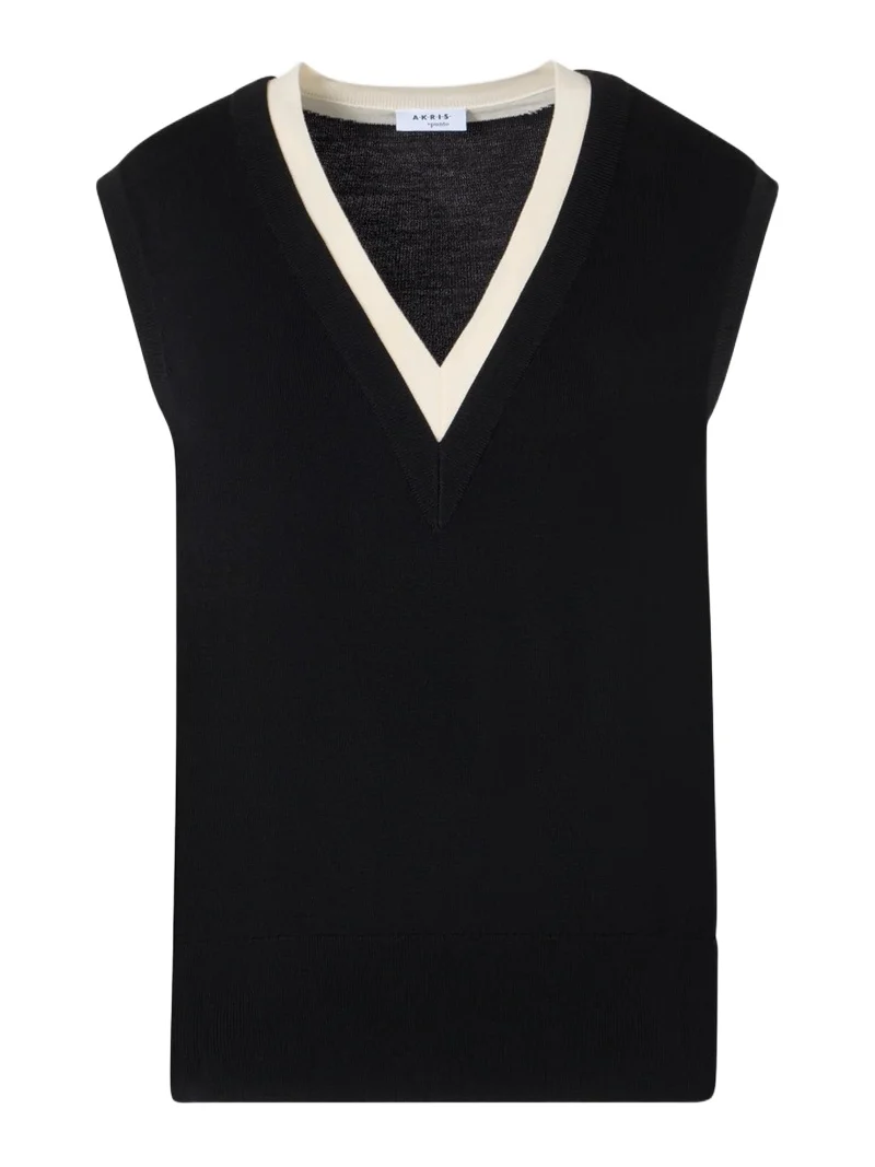 Akris punto Women's Trompe L'Oeil Virgin Wool Knit Top