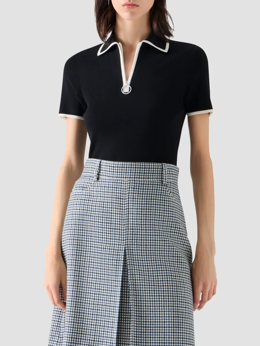 Akris punto Women's Knit Half-Zip Polo Shirt | Thumbnail 3