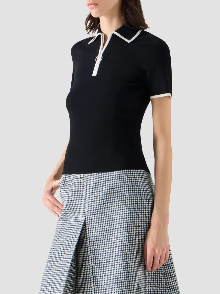 Akris punto Women's Knit Half-Zip Polo Shirt | Thumbnail 5