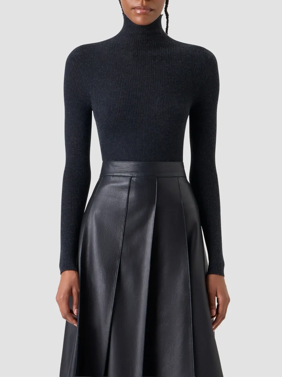 Akris Women's Rib-Knit Cashmere-Silk Turtleneck Sweater | Thumbnail 4 Akris Women's Rib-Knit Cashmere-Silk Turtleneck Sweater | Thumbnail 4