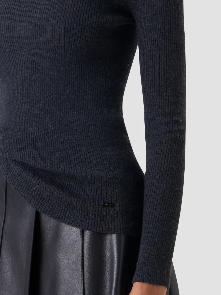 Akris Women's Rib-Knit Cashmere-Silk Turtleneck Sweater | Thumbnail 5 Akris Women's Rib-Knit Cashmere-Silk Turtleneck Sweater | Thumbnail 5