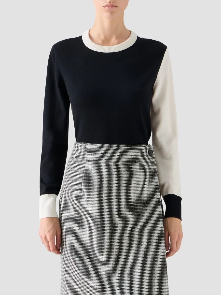 Akris punto Women's Colorblocked Wool Crewneck Sweater | Thumbnail 4