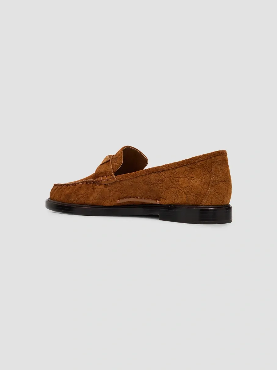 Alexandre Birman Women's Soft Croc-Embossed Suede Loafers | Thumbnail 4 Alexandre Birman Women's Soft Croc-Embossed Suede Loafers | Thumbnail 4