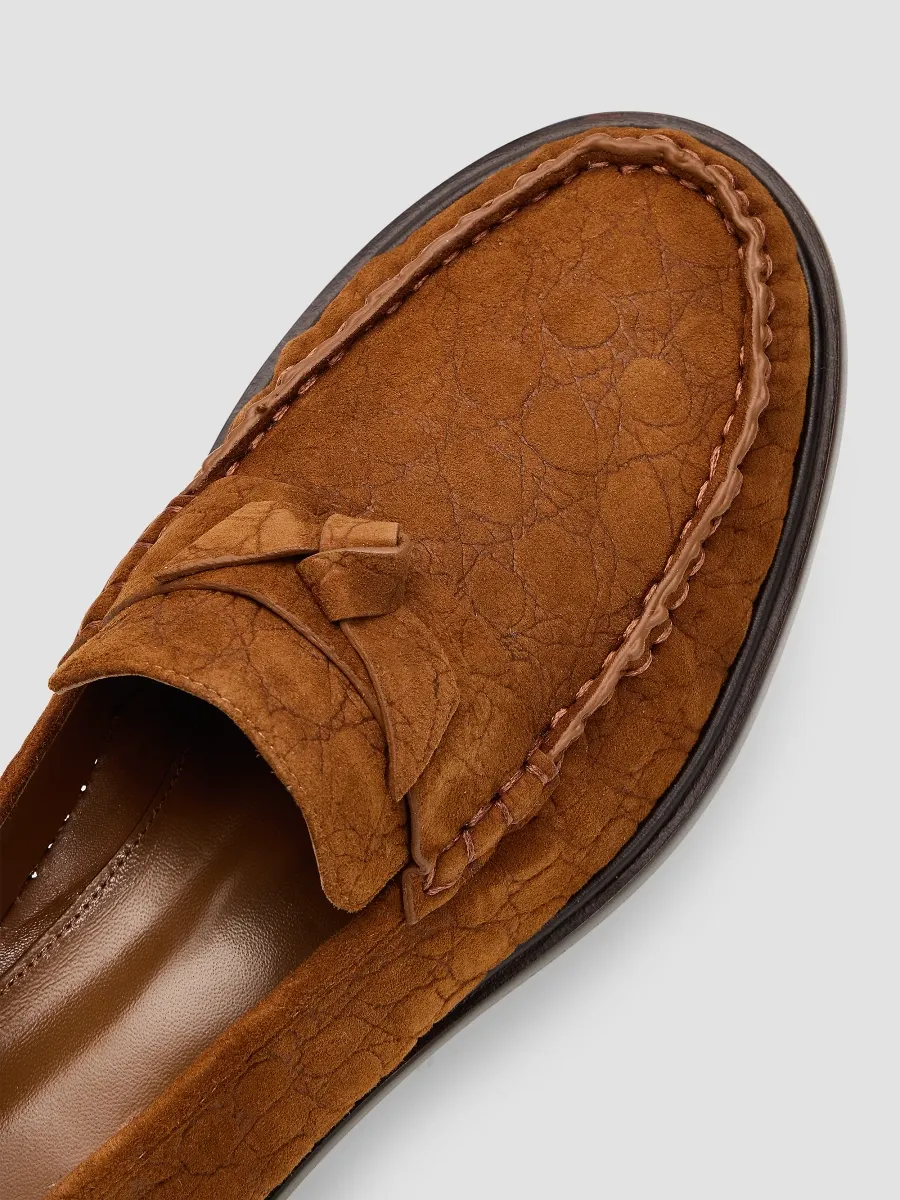 Alexandre Birman Women's Soft Croc-Embossed Suede Loafers | Thumbnail 5 Alexandre Birman Women's Soft Croc-Embossed Suede Loafers | Thumbnail 5