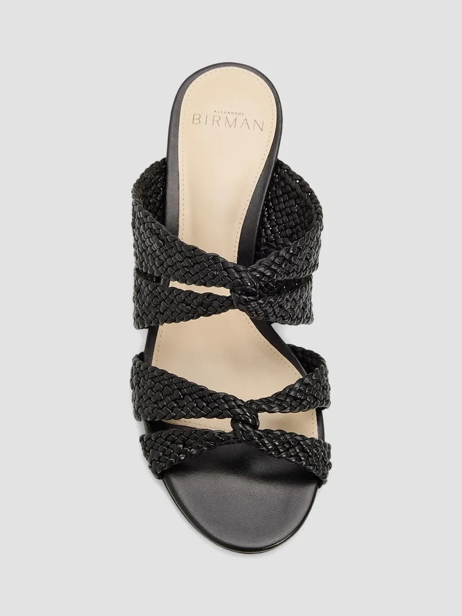 Alexandre Birman Women's Sabrina 45MM Leather Block-Heel Mules | Thumbnail 4