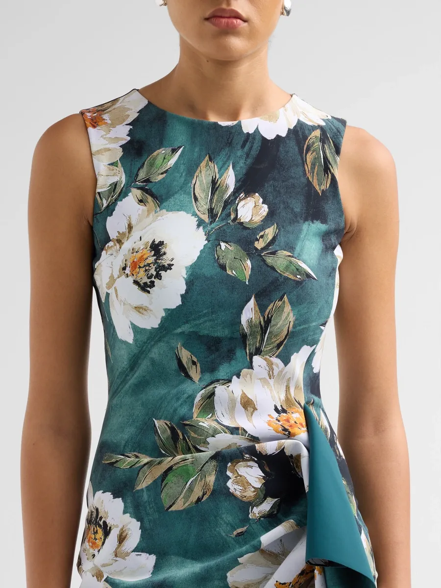 Chiara Boni La Petite Robe Women's Wang Floral Draped Sheath Midi Dress | Thumbnail 5 Chiara Boni La Petite Robe Women's Wang Floral Draped Sheath Midi Dress | Thumbnail 5