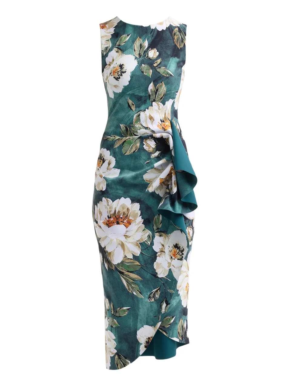 Chiara Boni La Petite Robe Women's Wang Floral Draped Sheath Midi Dress