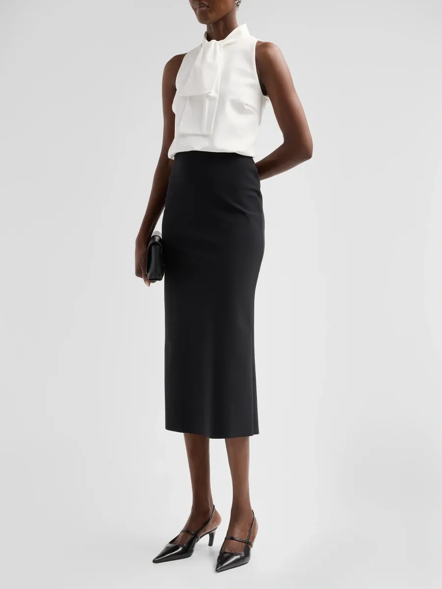 Chiara Boni La Petite Robe Women's Silke Tie-Neck Colorblock Midi Dress | Thumbnail 4 Chiara Boni La Petite Robe Women's Silke Tie-Neck Colorblock Midi Dress | Thumbnail 4