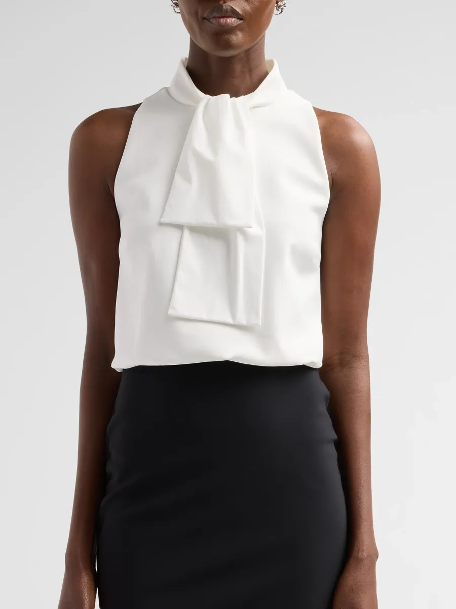 Chiara Boni La Petite Robe Women's Silke Tie-Neck Colorblock Midi Dress | Thumbnail 5 Chiara Boni La Petite Robe Women's Silke Tie-Neck Colorblock Midi Dress | Thumbnail 5