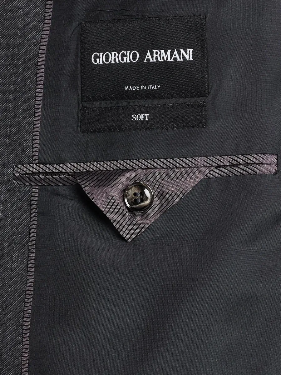 Giorgio Armani Men's Striped Herringbone Wool Single-Breasted Suit | Thumbnail 6