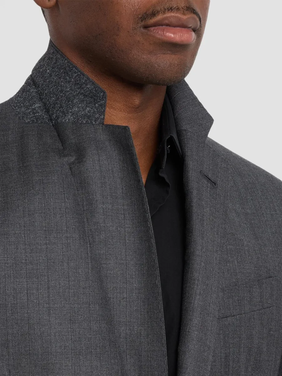 Giorgio Armani Men's Striped Herringbone Wool Single-Breasted Suit | Thumbnail 7