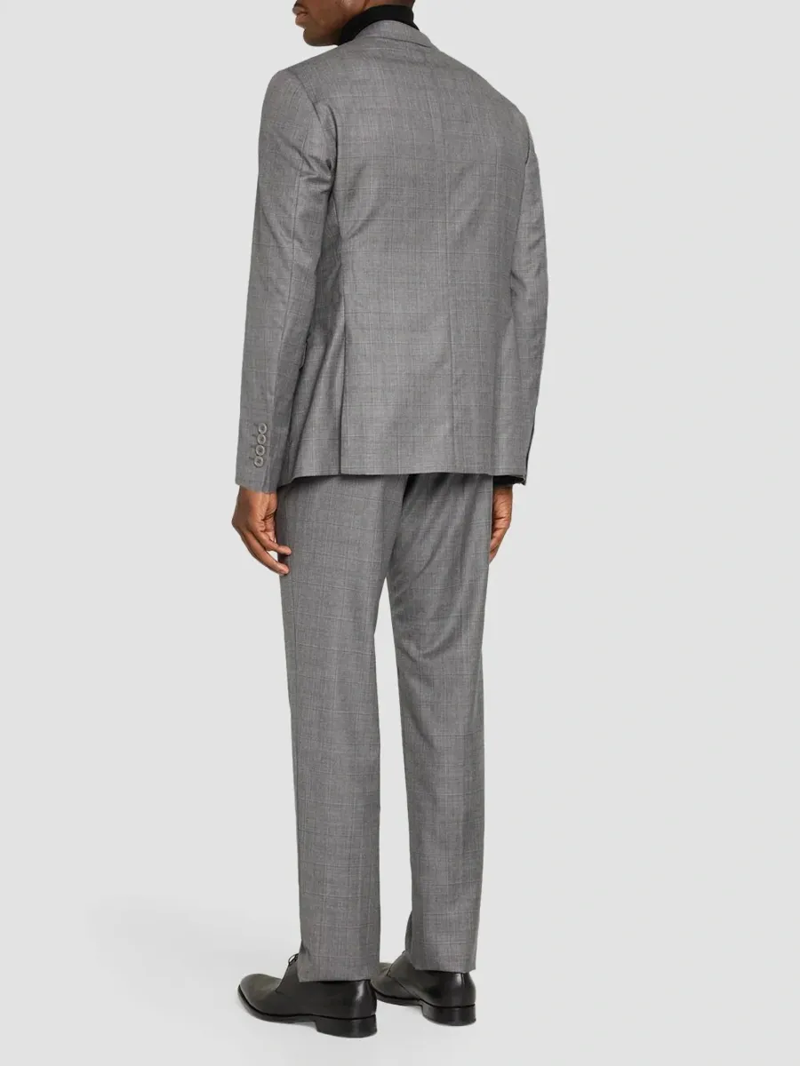 Emporio Armani Men's Contrast Plaid Wool Single-Breasted Suit | Thumbnail 4 Emporio Armani Men's Contrast Plaid Wool Single-Breasted Suit | Thumbnail 4