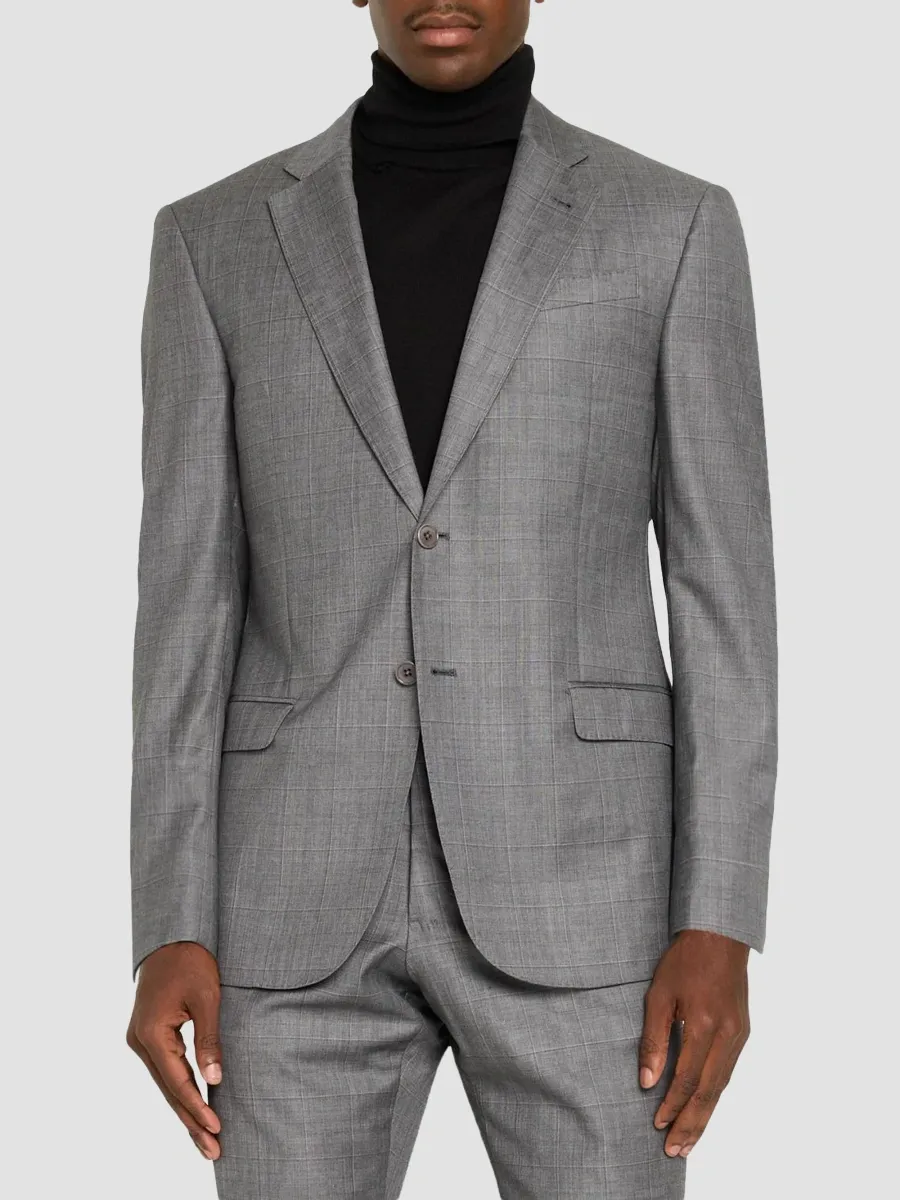 Emporio Armani Men's Contrast Plaid Wool Single-Breasted Suit | Thumbnail 5 Emporio Armani Men's Contrast Plaid Wool Single-Breasted Suit | Thumbnail 5