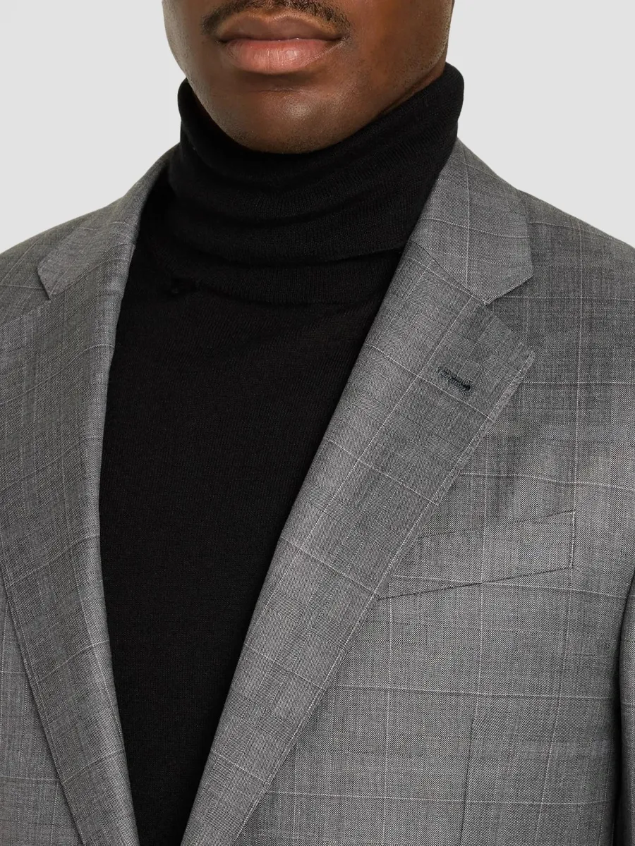 Emporio Armani Men's Contrast Plaid Wool Single-Breasted Suit | Thumbnail 6 Emporio Armani Men's Contrast Plaid Wool Single-Breasted Suit | Thumbnail 6