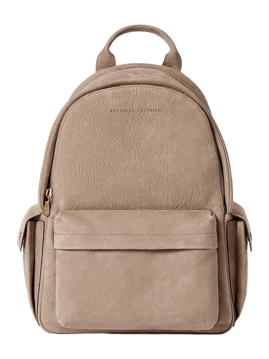 Brunello Cucinelli Men's Textured Nubuck Travel Backpack