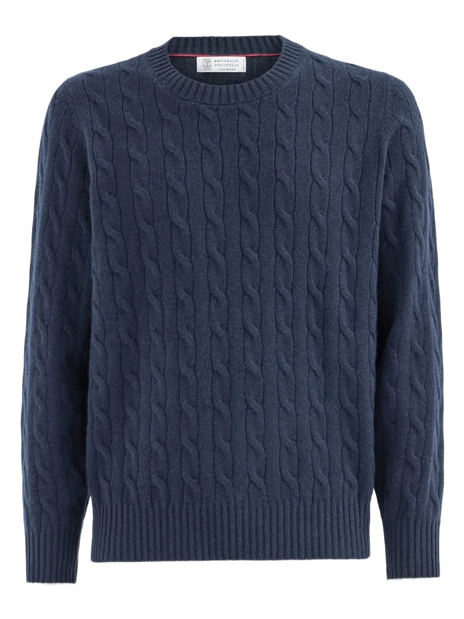 Brunello Cucinelli Men's Cashmere Cable Knit Sweater