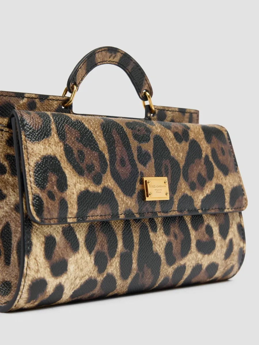 Dolce & Gabbana Women's My Sicily Leopard-Print Leather Top Handle Bag | Thumbnail 6