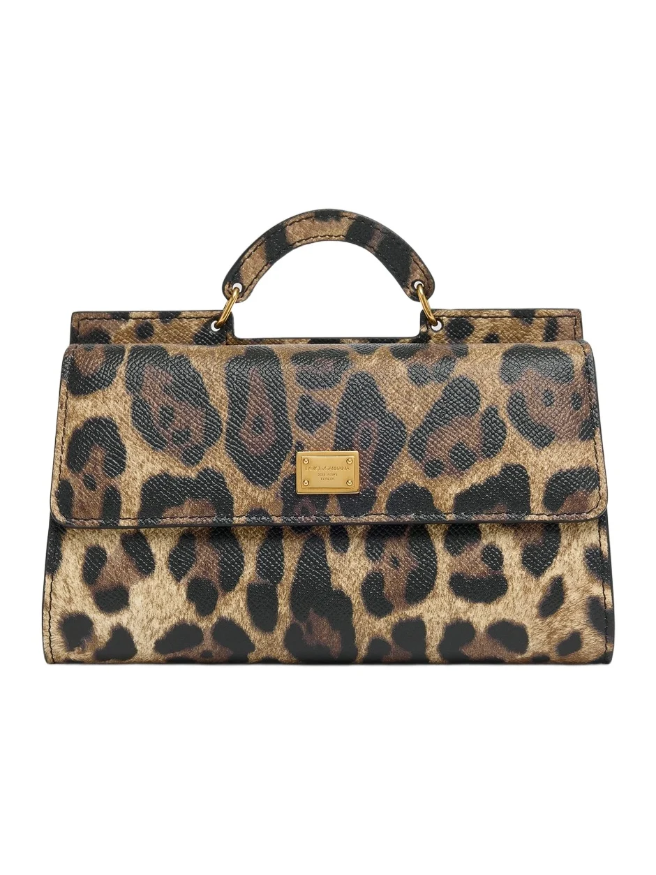 Women's My Sicily Leopard-Print Leather Top Handle Bag Women's My Sicily Leopard-Print Leather Top Handle Bag